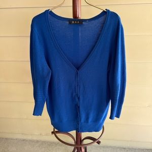 MAK Sweater Royal Blue Cardigan Sweater